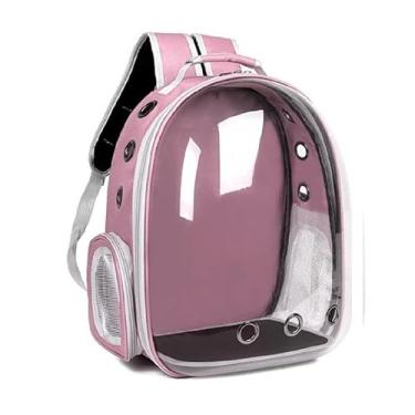 Imagem de Mochila Panorâmica Pet – Mochila Espacial para Cachorro e Gato com Visor Bolha - Passeio, Viagem, Pet Shop(Rosa)
