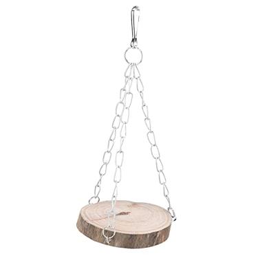Imagem de SIWOTED Rede pequena de madeira para animais de estimação, cama suspensa, brinquedo seguro para hamster, pássaro, papagaio (Médio: Aprox.17,6x16,2x10cm / 6,93x6,38x3,94 pol.)