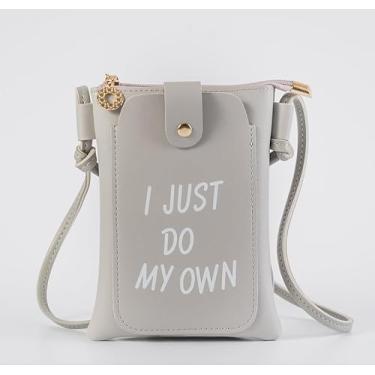 Imagem de Bolsa tiracolo estilo coreano feminina bolsa pequena de verão bolsa de ombro casual bolsa de moedas para telefone, Cinza, Bolsas de mão