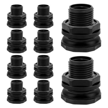 Imagem de Encaixe de anteparo, mangueira de jardim de PVC rosqueada 3/4 polegada macho GHT x 1/2 polegada fêmea NPT conector de tanque de água de rosca dupla para barris de chuva, tanque de água, lagoa, aquário