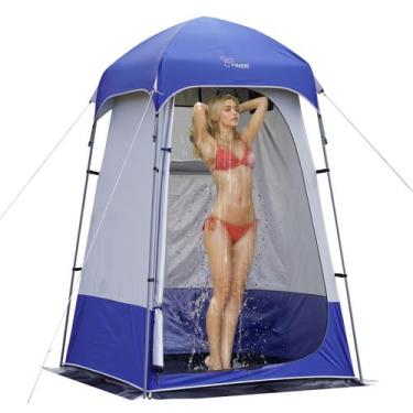 Imagem de Carpa de Ducha Portátil para Acampar Vidalido Blanca y Azul