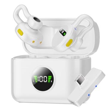 Imagem de TISINO Mini microfone de lapela sem fio para Android/tablets/PC com plugue USB C, mini microfone de lapela com redução de ruído com estojo de carregamento, portátil para YouTube, TikTok, Vlog, Podcast