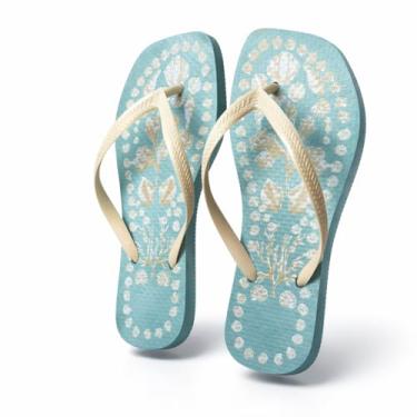 Imagem de Chinelo Feminino Bico Quadrado Verde Água | Tendência Minimal Chic | Estampa Natural | Conforto Diário (BR, Adulto, Faixa Numérico, 37, 38)