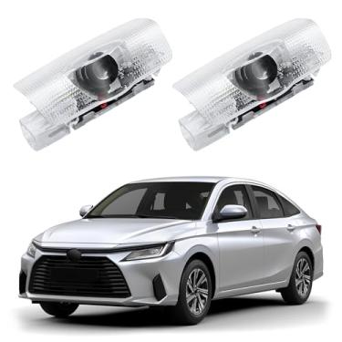 Imagem de Blshwez Projetor de logotipo de luzes de porta de carro - Luzes de poça HD 4K para carros, compatível com Toyota Land Cruiser Prado Sequoia Camry Highlander Corolla Prius Tundra Alphard Sienna (pacote