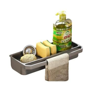 Imagem de Organizador De Pia De Cozinha Auto-Drenante, Suporte Para Esponja, Arm