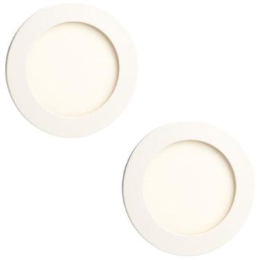 Imagem de Kit 2 Painel Redondo Embutir LED Luz Branco Neutro 4000k 6W Bivolt Ilu