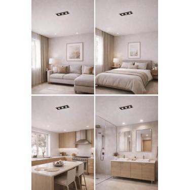 Imagem de Spot Luminária Moderna Embutir Led 6w Alumínio Tipo Picco 3 Pontos Min