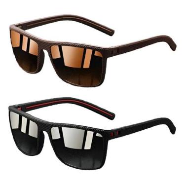 Imagem de Óculos De Sol Masculino Kit 2 Óculos Polarizados Com Proteção 400UV - 