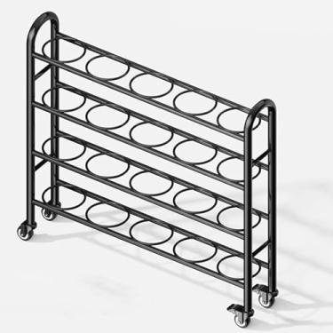 Imagem de ZDJZMGZ Rack organizador de academia em casa com suporte de bolas circulares, carrinho de armazenamento de equipamentos esportivos para organização de basquete/futebol/futebol/vôlei, economize espaço