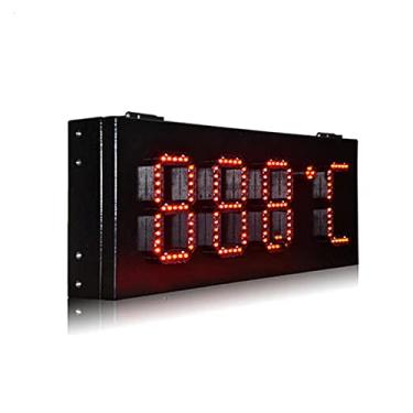 Imagem de Relógio digital grande LED 25,5 cm 3 bits 888 vermelho para uso externo LED temporizador de contagem regressiva para uso externo à prova d'água LED logotipo Dis-Play furos de montagem hardware (cor