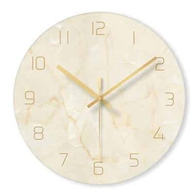 Imagem de Relógio de parede digital de cor de mármore nórdico de 30 cm moderno vidro temperado relógio de arte para quarto relógio de parede para sala de estar com personalidade (cor: D, tamanho: tamanho único)