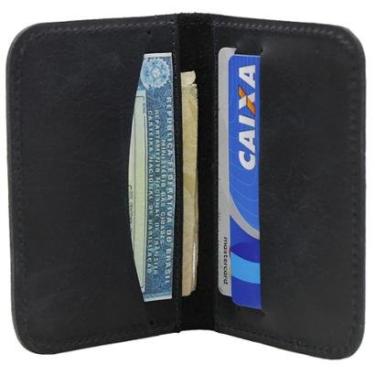 Imagem de Carteira Masculina Pequena Slim Porta Cartões em Couro-Masculino
