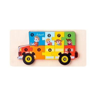 Imagem de Quebra-Cabeça Educacional 3D De Dinossauro Em Madeira Para Crianças, B