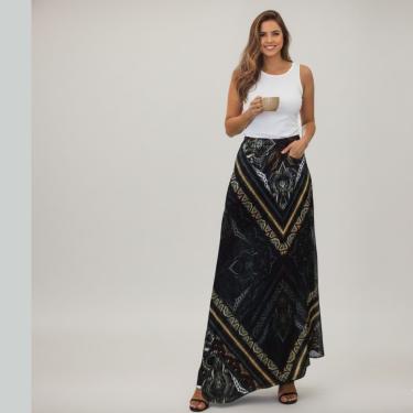Imagem de Saia Longa Estampada Sublimação Flamê