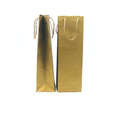 Imagem de 10 Sacolas De Papel Big Garrafa Whisky 40x13x10: Alça Cordão - Kaiambá