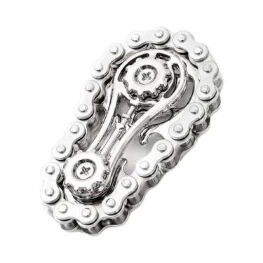 Imagem de Fidget Spinner Mecânico De Corrente Metálica Com Dentes De Roda Dentad