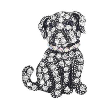 Imagem de Broche De Esmalte Unissex Com Strass De Cachorro, Joia De Lapela Para 