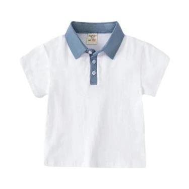 Imagem de Camisetas Polo De Algodão Para Meninos De 0 a 7 Anos, Manga Curta, Rou