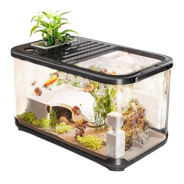 Imagem de Orifícios de ventilação de aquário de peixes, kits de aquário - com escadas, vida aquática, habitat de camarão, tartaruga, para decoração de plantas, cascalho, areia, água salgada, paisagismo