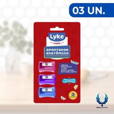 Imagem de Apontador Plástico LYKE 1 Furo com Depósito  Kit com 3 Unidades  Ref. 