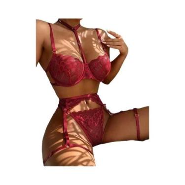 Imagem de Conjunto De Lingerie Sexy Feminina Com Sutiã De Renda E Calcinha, Baby