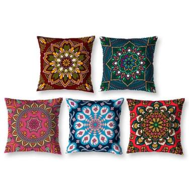 Imagem de Kit 5 Capa de Almofada 40cm x 40cm Decorativas Estampadas Digital Colo