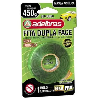 Imagem de Fita Dupla Face Massa Adesiva Fixa PRO 9,5MM X 2M Adelbras