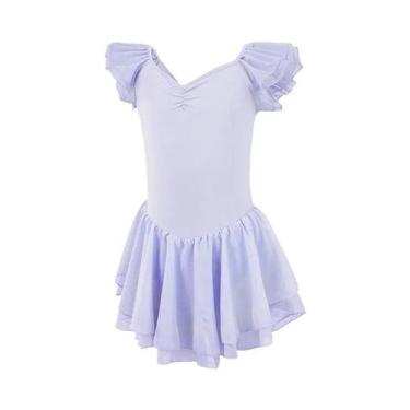 Imagem de Vestido De Ballet Com Mangas Em Renda Para Meninas, Leotardo Infantil 
