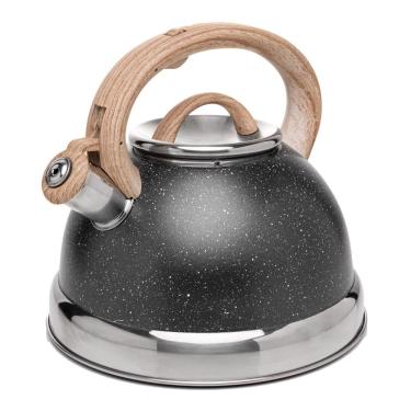 Imagem de Chaleira Indução 3L com Apito em Alumínio com Revestimento Cerâmico Preta Wolff