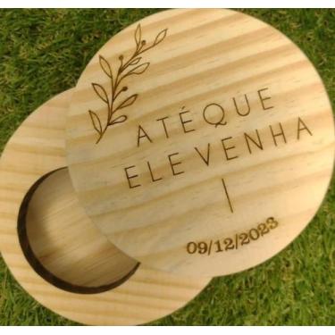 Imagem de Porta Aliança de Pinus Personalizado para Casamento - no-brand