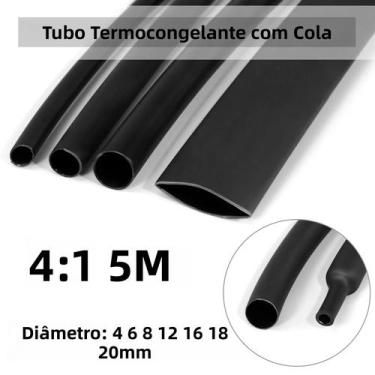 Imagem de Tubo termorretrátil de 5m 4:1, com cola, tubo termoretrátil de parede 