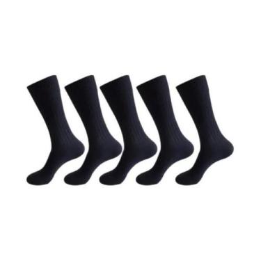 Imagem de Meias Sociais Masculinas Listradas Tamanho Grande Respiráveis Desodora