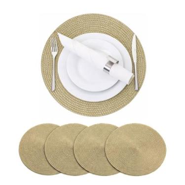 Imagem de Kit Jogo Americano Redondo Impermeável 38 cm Jantar 4 Peças - Bmax, Do