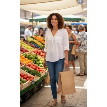 Imagem de Sacola Papel Kraft P 18x22x10cm 50un Resistente c/ Alça - Congratulati