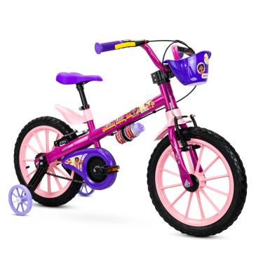 Imagem de Bicicleta Infantil Top Girls Aro 16 com Selim Ajustável e Cestinha - Nathor