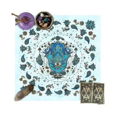 Imagem de Toalha De Mesa De Tarô Com Runas Das Fases Da Lua E Céu Estrelado, Toa