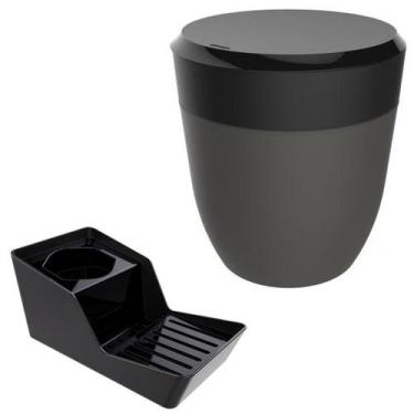 Imagem de Kit Organizador De Pia Porta Detergente + Lixeira 2,5 Litros Cozinha -