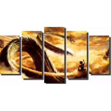 Imagem de Kit Quadros Decoração Goku Sheilong 5 Peça Dragon Ball" - aero print