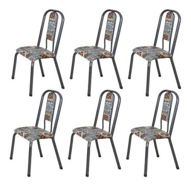 Imagem de Conjunto 06 Cadeiras para Sala de Jantar Fortaleza - Tubulares Gol