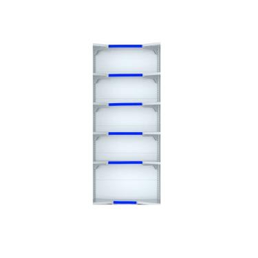 Imagem de Kit 6 Bandejas Canto 202 FIT Farmacia 30/25 Branco Pe Azul