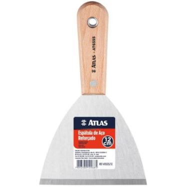 Imagem de Espátula de Aço Reforçado com Cabo de Madeira 120mm At6555-12 Pincéis 