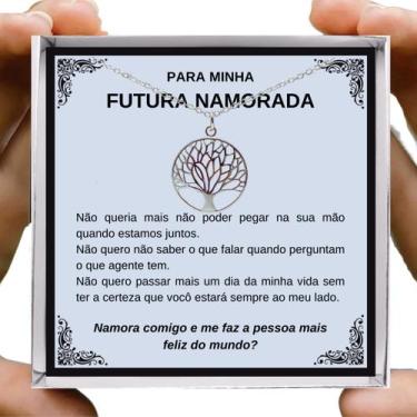 Imagem de Colar Ouro Árvore da Vida Presente Pedido de Namoro + Dedicatória - Ar