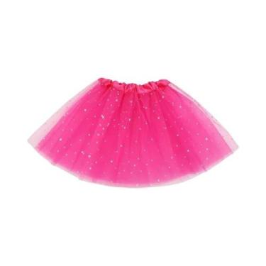Imagem de Saia Tutu Estrela De Tule Com Glitter Para Meninas, 3 Camadas De Lante