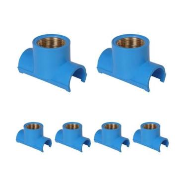 Imagem de Kit 6 Tapa Furo Tee Soldavel Rosca Metal 1/2 X 25mm- Estrela