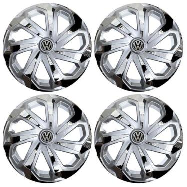 Imagem de Jogo calota 13 spider prata crome gol g2 g3 g4 g5 g6 - Garagem Online 