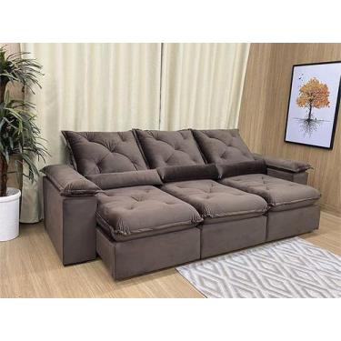 Imagem de Sofá Retrátil Reclinável 2,70 m Marrom 500 Zuqui Plus - MASTER