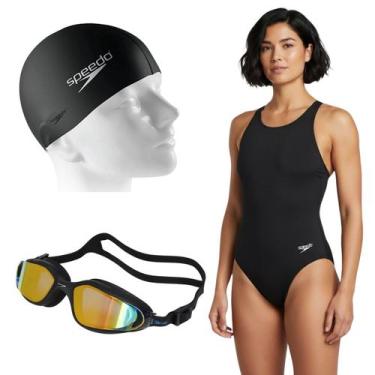 Imagem de Kit Maîo Speedo Cross II Com Óculos Poseidon e Touca Swim, Preto, G