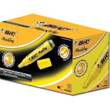 Imagem de Caneta Marca Texto Marking Fluorescente Amarela CX.C/12 - BIC