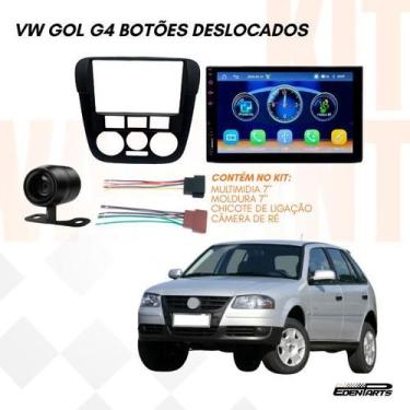Imagem de Kit Multimidia 7 MP5 Espelhamento Camera Moldura Gol G4 Conector - M7