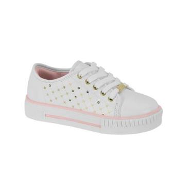 Imagem de Tênis Infantil Menina Molekinha Casual, Branco, 31